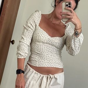 Reformation reign blouse top sz 10 pepper.